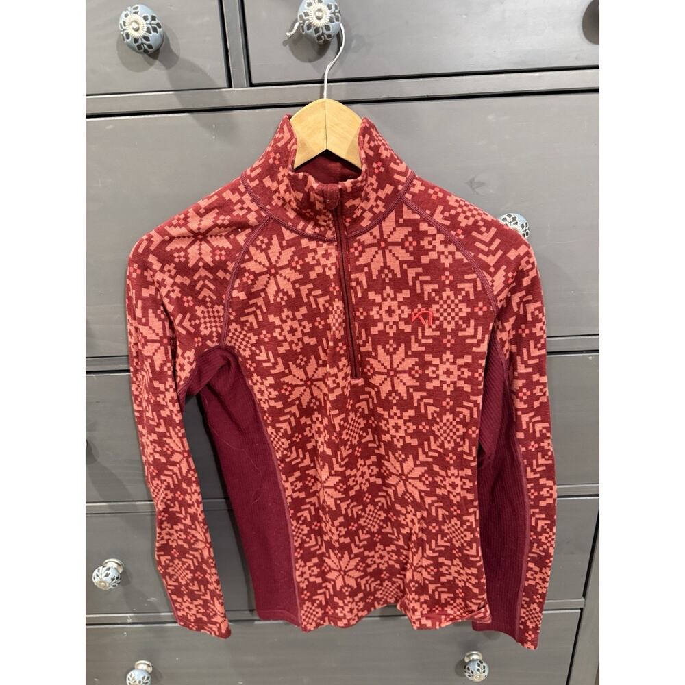 Kari Traa Womens Base Layer Shirt Large 100% Merino Wool Outdoor Ski Thermo